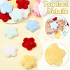 50Pcs 5 Colors Single Face Wool Fibre Cabochons FIND-SC0020-33-3
