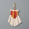 Cotton Rope Braided Tassel Pendant Decorations HJEW-WH0043-11KCG-1