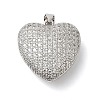 Brass Micro Pave Clear Cubic Zirconia Pendants KK-B094-06P-1