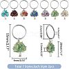 SUPERFINDINGS 14Pcs 7 Style Chip Gemstone Keychain KEYC-FH0001-17-2