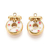 304 Stainless Steel Enamel Pendants STAS-T068-10B-1