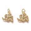 Brass Micro Pave Clear Cubic Zirconia Charms ZIRC-C020-35-3