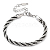 304 Stainless Steel Rope Chain Bracelets for Women BJEW-G712-14A-PEB-1