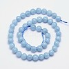 Natural Aquamarine Round Bead Strands G-M262-8mm-03-2