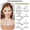 CREATCABIN 12Pcs 2 Color Brass Pave Clear Cubic Zirconia Flower Stud Earring Findings DIY-CN0002-80-2