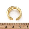 Brass Micro Pave Clear Cubic Zirconia Cuff Finger Rings RJEW-C120-16G-5