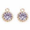 Brass Micro Pave Cubic Zirconia Charms KK-S356-772F-1