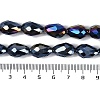 Opaque Solid Color Electroplate Glass Beads Strands X-EGLA-N013-P4mm-B01-4