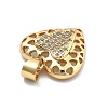 Rack Plating Brass with Cubic Zirconia Pendants KK-Q017-04C-G-2