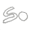 304 Stainless Steel Twisted Link Cable Chain Necklace & Bracelet Set  SJEW-D091-01P-3