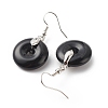 Gemstone Donut Dangle Earrings EJEW-G300-01P-4