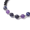 Natural Sodalite & Glass Round Beaded Bracelets for Women BJEW-JB12210-01-3