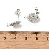 Rack Plating Brass Oval Stud Earrings Findings EJEW-H004-06P-3