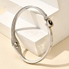 304 Stainless Steel Hinged Enamel Bangles for Women BJEW-F474-45P-1