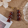 Wood Bamboo Joint Shaped Perfume Bottle Big Pendants WOOD-WH0001-09-4