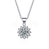 Anti-Tarnish Rhodium Plated 925 Sterling Silver Micro Pave Clear Cubic Zirconia Pendants STER-U003-03P-1