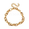 304 Stainless Steel Oval Link Chain Bracelets for Women BJEW-F529-09G-3