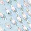  40Pcs 4 Style Natural Cultured Freshwater Pearl Beads Links Connectors FIND-NB0002-11-3