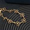 304 Stainless Steel Flower Link Chain Bracelets SA-CBA2696-21G-3