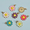 12Pcs 6 Colors Brass Enamel Charms KK-SZ0004-09-3