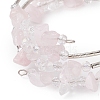 Natural Rose Quartz Chip & Glass & Brass Tube Beaded Bangles for Women BJEW-JB11265-05-4