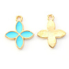 Light Gold Plated Alloy Enamel Pendants X-ENAM-R136-15C-2