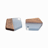 Transparent Resin & Walnut Wood Pendants RESI-S384-003A-B02-3
