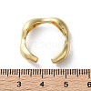 Rack Plating Brass Twist Wave Open Cuff Rings for Women RJEW-Q777-08G-4