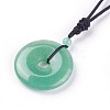 Adjustable Natural Green Aventurine Pendant Necklaces NJEW-A125-C02-2