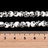 Floral Printed Porcelain Beads PORC-L004-6mm-07-3