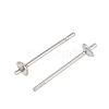 Tarnish Resistant Original Color Stainless Steel Stud Earring Findings X-STAS-Q036-1-2