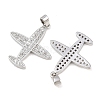 Brass Micro Pave Clear Cubic Zirconia Pendants KK-G549-18E-P-2
