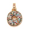 Brass Micro Pave Cubic Zirconia Pendants KK-C076-29O-G02-1