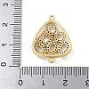 Rack Plating Brass Micro Pave Clear Cubic Zirconia Triangle Connector Charms KK-A234-035G-01-3