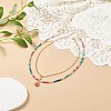 Teardrop Natural Agate Beads & White Jade Pendant Necklace Sets NJEW-JN04093-2