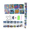 DIY Marine Animal Theme Diamond Painting Square Wood Cup Mat Kits DIY-H163-04-2