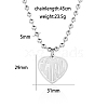 Stainless Steel Heart Pendant Girls Letter Necklaces JH2585-4