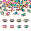 Spritewelry 48Pcs 4 Colors Alloy Crystal Rhinestone Connector Charms FIND-SW0001-26-10