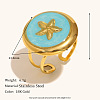 304 Stainless Steel and Enamel Cuff Rings FS-WGFF68F-08-1