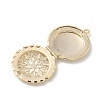Flat Round Brass Hollow Locket Pendants KK-K414-11A-G-2