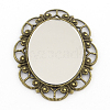 Alloy Oval Mirror Big Pendants PALLOY-R068-31AB-NR-2