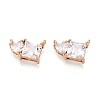 Brass Pave Clear Cubic Zirconia Pendants KK-N284-07G-1