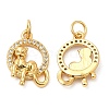 Brass Micro Pave Cubic Zirconia Pendants KK-P236-05G-1