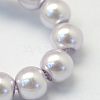 Baking Painted Pearlized Glass Pearl Round Bead Strands HY-Q003-14mm-25-3