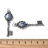 Key Brass Natural Blue Spot Jasper Big Pendants KK-D361-01AS-17-3