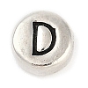 925 Sterling Silver Flat Round with Letter Beads LS-STER-G044-01AS-D-1