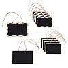 DELORIGIN 10Pcs 2 Styles Mini Wooden Hanging Chalkboard HJEW-DR0001-05A-1