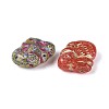 Picasso Baking Paint & Golden Metal Enlaced Glass Beads DGLA-T004-72M-2