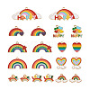  Jewelry 40Pcs 10 Style Zinc Alloy Enamel Pendants ENAM-PJ0001-07-12