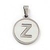 304 Stainless Steel with White Shell Pendants STAS-G268-01Z-P-2